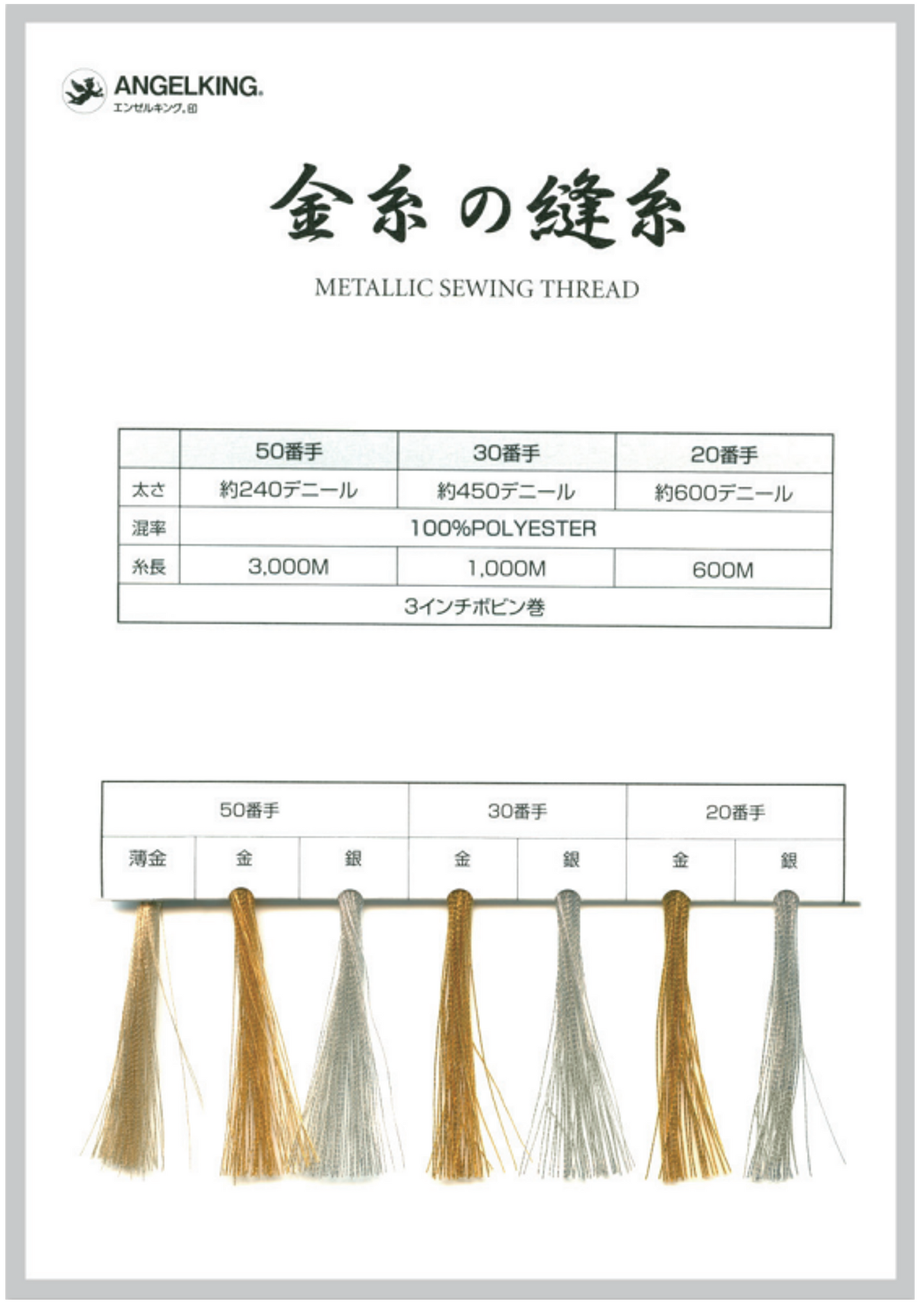 Gold Sewing Thread Sample Book
