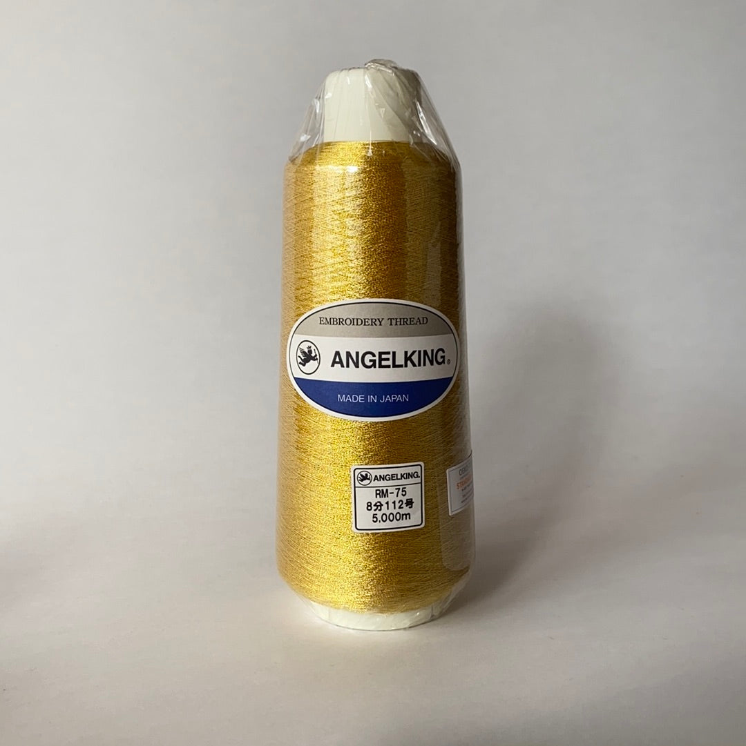 エンゼルキング工業用ミシン刺繍糸　金銀糸8分 5000m（RM-75）日本製