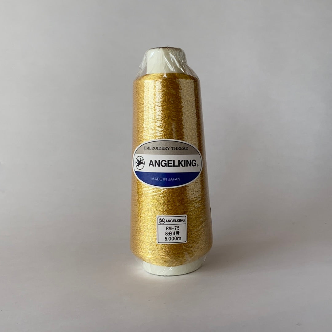 エンゼルキング工業用ミシン刺繍糸　金銀糸 8分5000m（RM-75）日本製