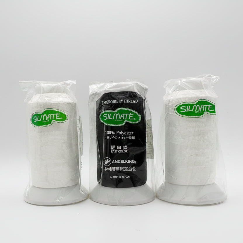 シルメイト75d/2（細番手・ポリエステル100％）/　白・黒・生成