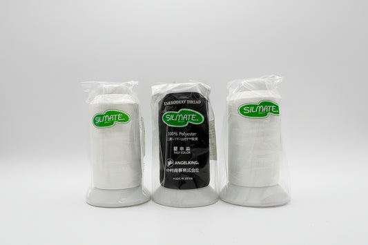 シルメイト75d/2（細番手・ポリエステル100％）/　白・黒・生成