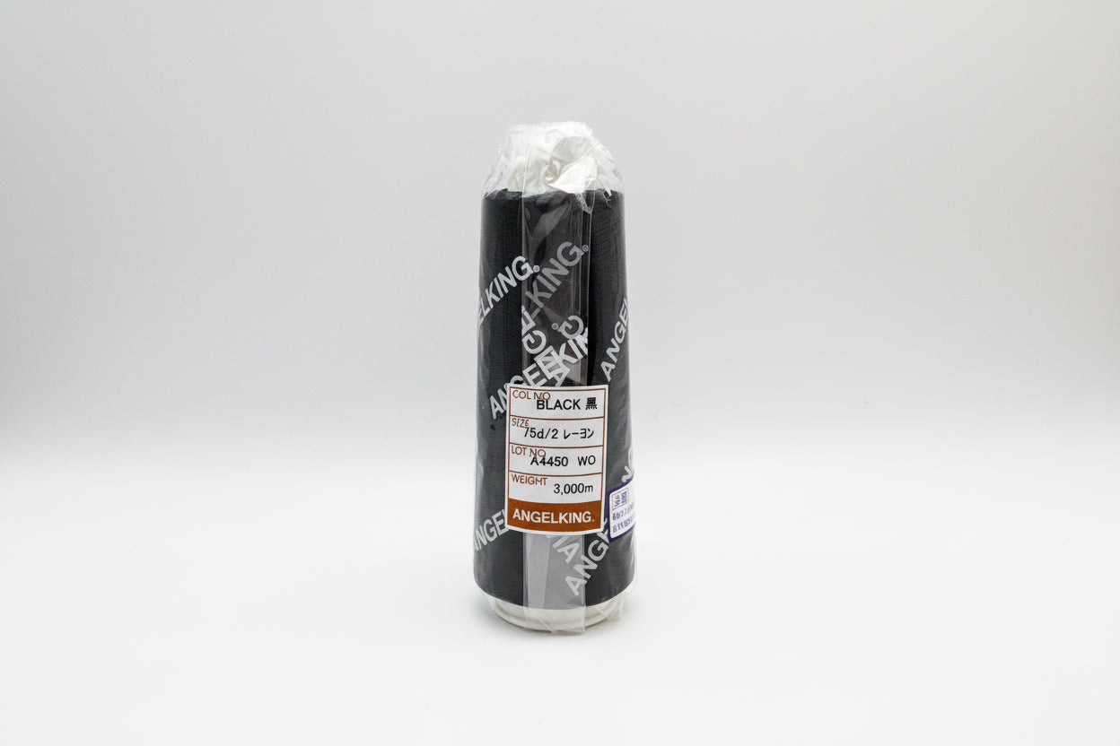 レーヨン 75ｄ/2(細番手）3000ｍ　白・黒・生成