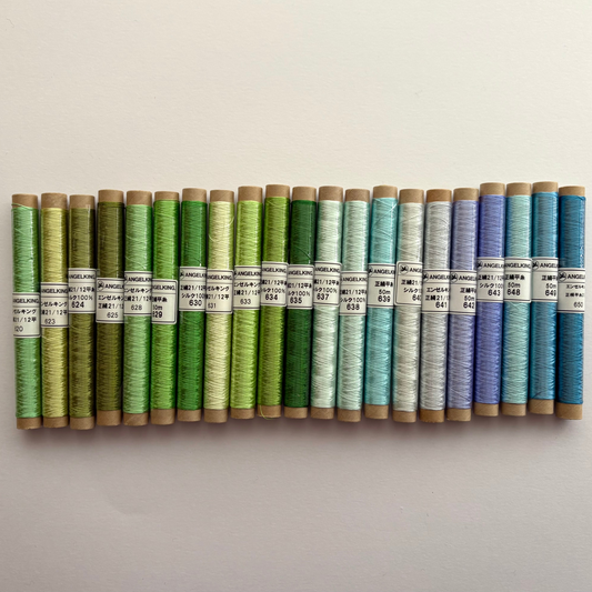 正絹平糸　シルク100％刺しゅう糸　シガレット巻　色番620〜650