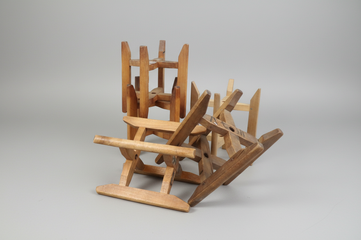 木枠（糸巻き用・中古）以前、糸の巻き加工に使用していた木製の糸枠